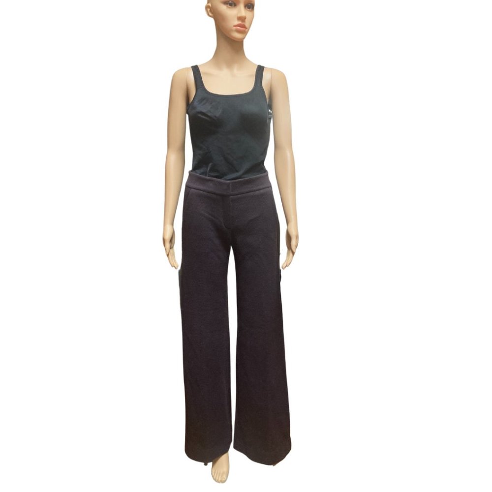 M Missoni Eggplant Stretch Knit Wide Leg Pants SZ4